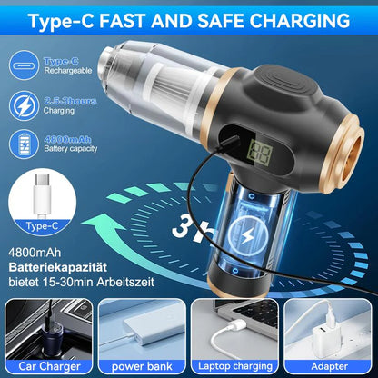 Belibuy 6-in-1 Handheld Cordless Car Vacuum Cleaner with Smart Display - 19000Pa Powerful Portable Solution for Home, Office, and Pet Care